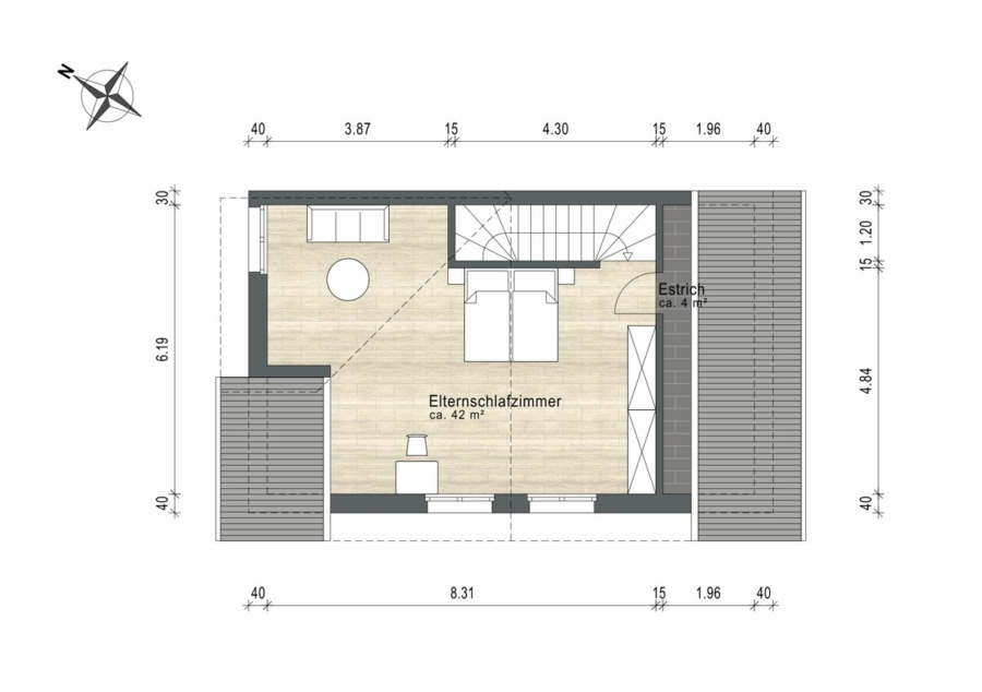 Dachgeschoss - NEUBAU: DEFH A mit Keller, Carport und Garten