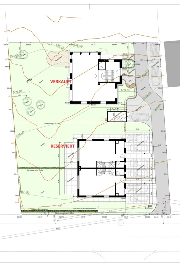 NEUBAU: DEFH A mit Keller, Carport und Garten - Bezirk Kreuzlingen TG - Umgebungsplan 1:100 - Haus B reserviert
