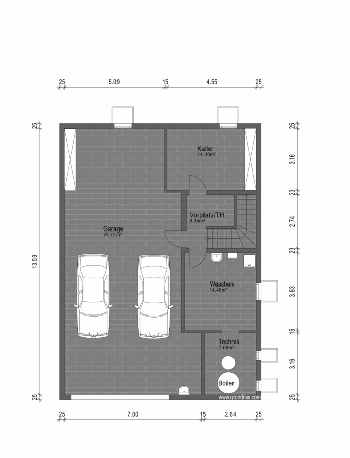 Grundriss Untergeschoss - Helles Einfamilienhaus mit Alpenpanorama - Niederneunforn TG