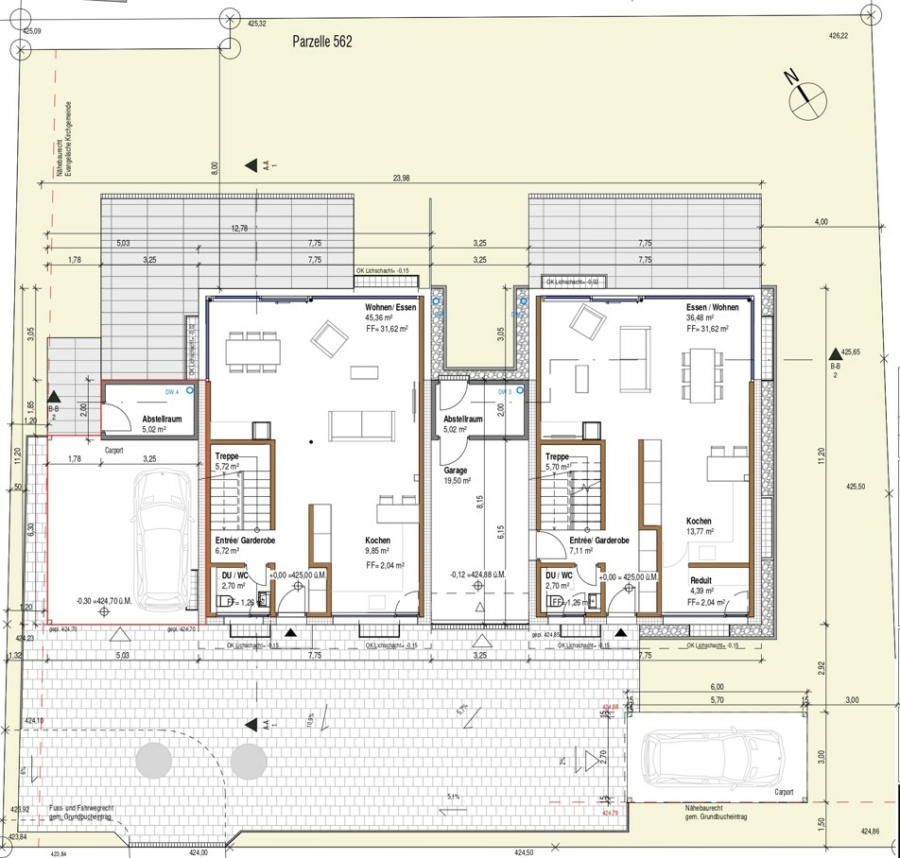 Erdgeschoss - NEUBAU EFH A mit Keller und Doppelcarport - Scherzingen TG