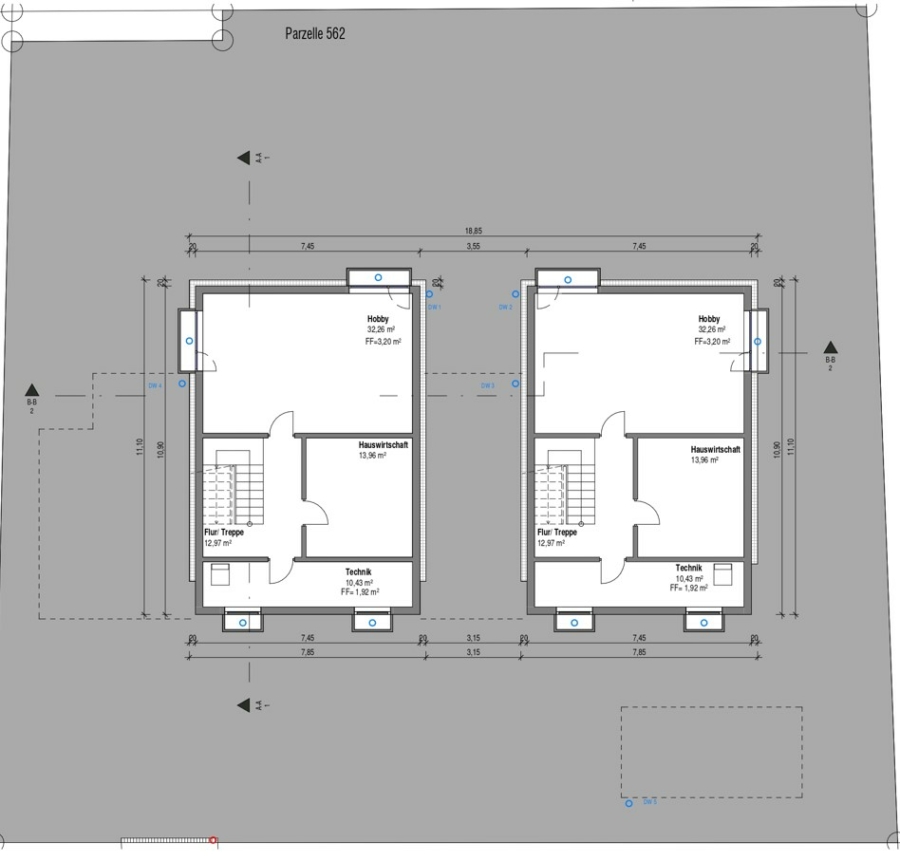 Untergeschoss - NEUBAU EFH A mit Keller und Doppelcarport - Scherzingen TG