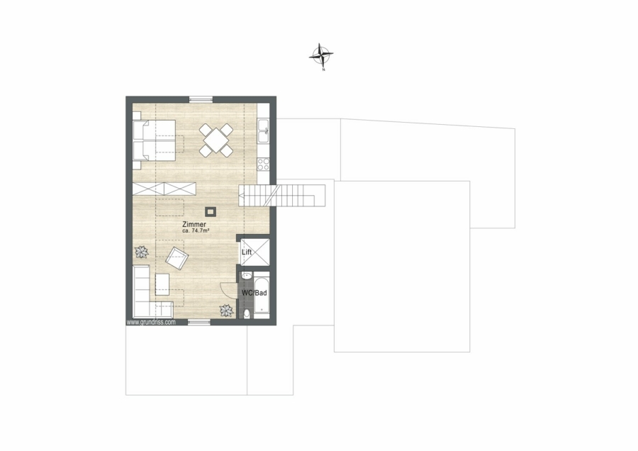 Zentrale 3.5-Zimmer-Maisonette-Wohnung mit Whirlpool - Kreuzlingen TG - Dachgeschoss