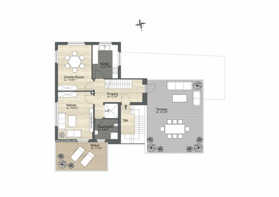 Zentrale 3.5-Zimmer-Maisonette-Wohnung mit Whirlpool - Kreuzlingen TG - Obergeschoss