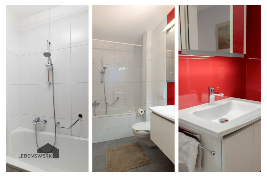 Badezimmer mit gemütlicher Badewanne - Charmante 4.5-Zimmer-Wohnung mit ca. 300 m² Gartenanteil - Uttwil TG